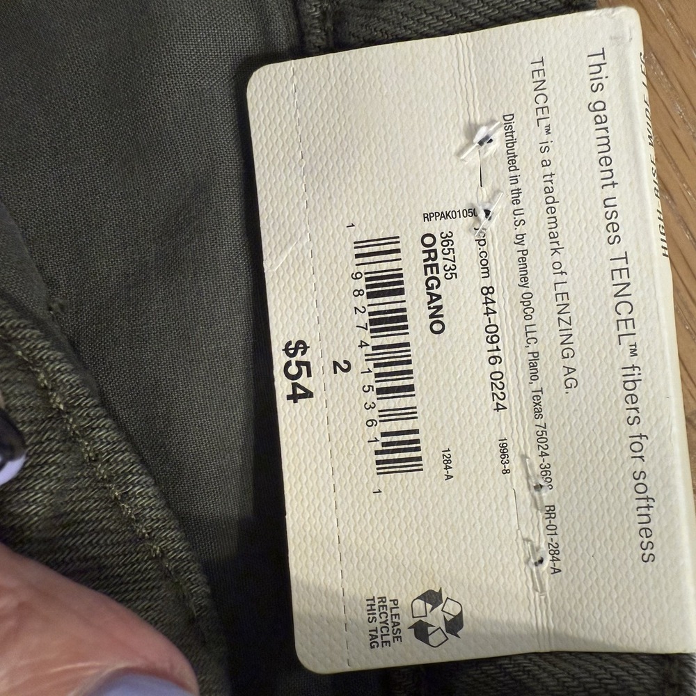 a.na. High Rise Wide Leg Denim Jeans Women's Sz 2 Hawthorne Olive‎ Pleats NWT - Picture 6 of 7